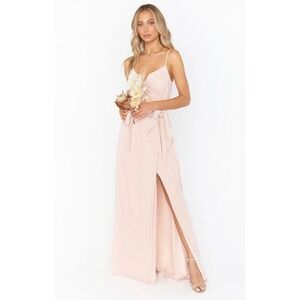 Show Me Your Mumu Liz Maxi Dusty Blush Crisp Dress L
